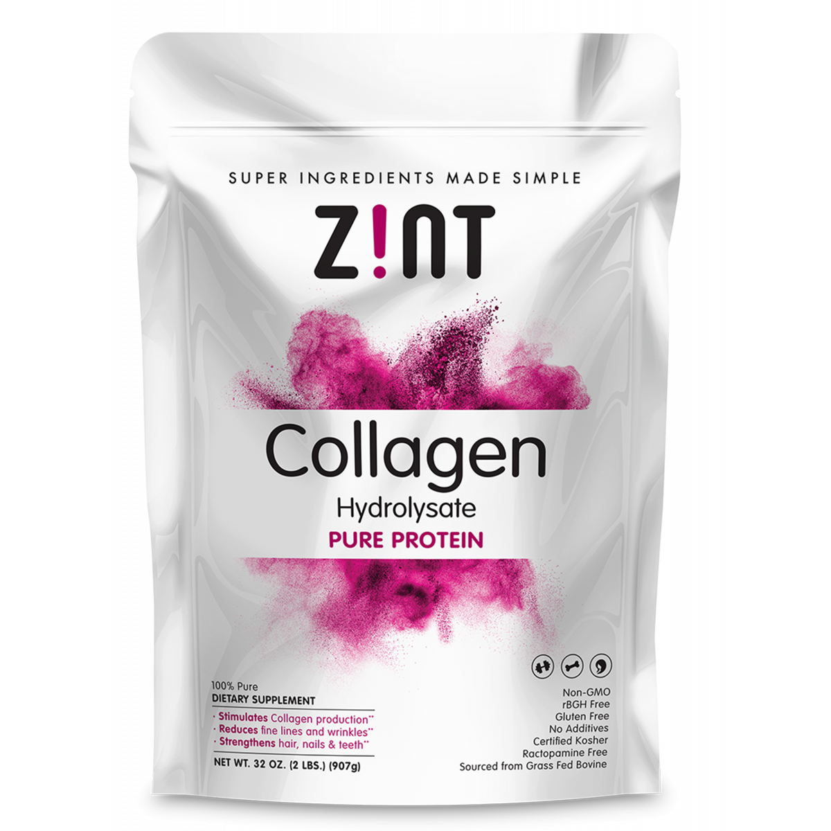 Grass-Fed Beef Collagen Hydrolyzed for optimal absorption. Collagen benefits the foundation of bulding blocks enhancing skin, hair, connective tissue and joint health..